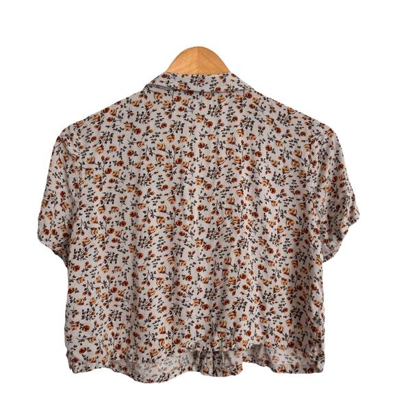 Wild Fable Floral Button-Up Blouse - White and Orange - Picture 2 of 7